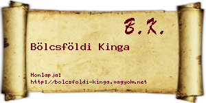 Bölcsföldi Kinga névjegykártya