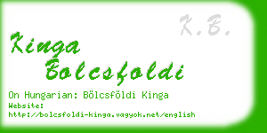 kinga bolcsfoldi business card